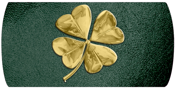 Custom (5 5X2 75) Gold 4 Leaf Clover Shimmer Hunter Green